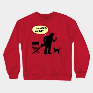 Funny Director Cat Silhouette Puns Gift For Cat Lovers Crewneck Sweatshirt